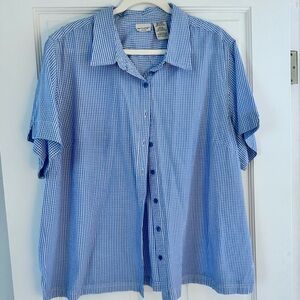 White Stag Blue Button Down Shirt Classic Casual
